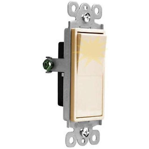 15A LIGHTED DECORA SWITCH - S.P - IVORY-VISTA-VISTA-Default-Covalin Electrical Supply