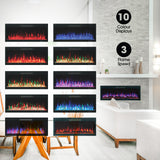 42" WALL MOUNTED AND WALL RECESSED ELECTRIC FIREPLACE