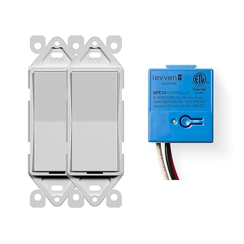 LEVVEN CONTROLS 3 WAY DECORA-STYLE SWITCH & 10A POWER CONTROLLER KIT C31DW