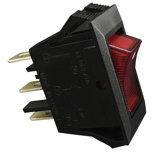 ON-OFF 3 SPADE CONNECT SLR 15A 125VAC 10A 250VAC MLR 16A 125VAC 10A 250VAC 1/3HP 125VAC 1/2HP 250VAC APPLIANCE ROCKER SWITCH