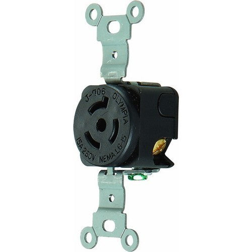 L6-15R TWIST LOCK WALL MOUNT RECEPTACLES - 2 POLE 3 WIRE 15A 250V