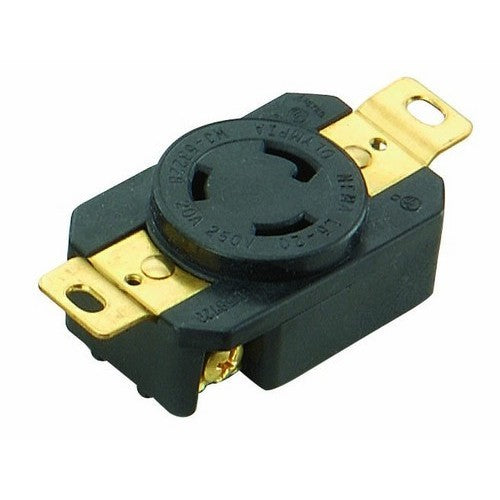 L6-20R TWIST LOCK WALL MOUNT RECEPTACLES - 2 POLE 3 WIRE 20A 250V