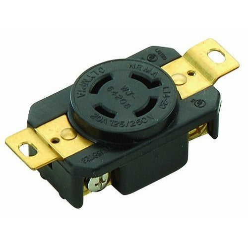 L14-20R TWIST LOCK WALL MOUNT RECEPTACLES - 3 POLE 4 WIRE 20A 125/250V