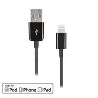 TECHCRAFT 10' USB 2.0 LIGHTNING CABLE FOR IPHONE / IPAD - MALE/MALE - BLACK