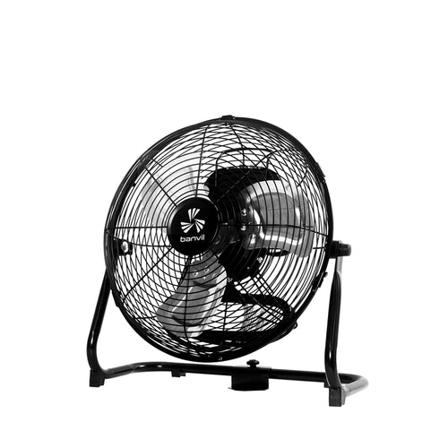 BANVIL 12" HIGH VELOCITY FLOOR FAN, 3 SPEED, PUSH BUTTON CONTROL, INCLUDES WALL MOUNTING BRACKET