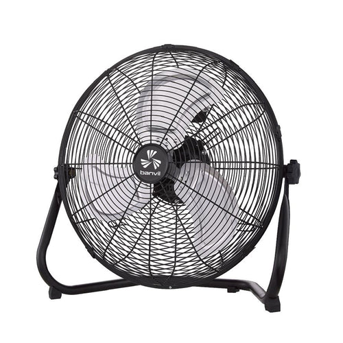 BANVIL 18" HIGH VELOCITY FLOOR FAN, 3 SPEED, PUSH BUTTON CONTROL, INCLUDES WALL MOUNTING BRACKET