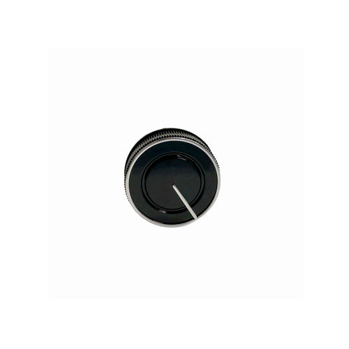 BANVIL KNOB “ FLUSH STEM - BLACK WITH SILVER RIM PRINT