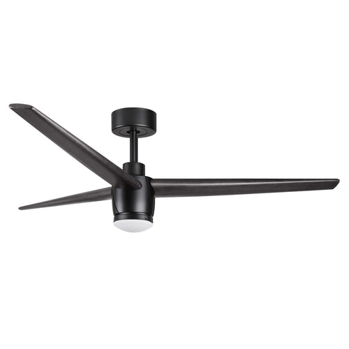 BANVIL DESIGNER SERIES DRIFT 52" DC BLACK FAN WITH 3 WOODEN BLACK PAINTED BLADES, LIGHT, LIGHT DELETE COVER & REMOTE INCLUDED