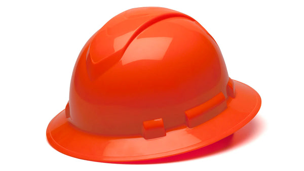 RIDGELINE® 4-POINT RATCHET FULL BRIM HARD HAT - HI-VIS ORANGE