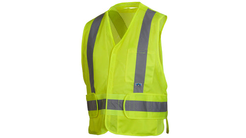 RCA25 SERIES HI-VIS LIME VEST WITH REFLECTIVE TAP - 2XL TO 5XL