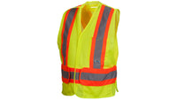 RCA27 SERIES HI-VIS LIME VEST WITH CONTRASTING REFLECTIVE TAPE - M TO XL