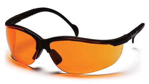 VENTURE II® HALF FRAME SAFETY GLASSES - BLACK/ORANGE NO ANTI-FOG