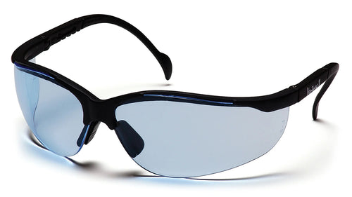 VENTURE II® HALF FRAME SAFETY GLASSES - BLACK/INFINITY BLUE NO ANTI-FOG