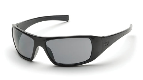 GOLIATH® FULL FRAME SAFETY GLASSES - BLACK FRAME/SILVER MIRROR NO ANTI-FOG