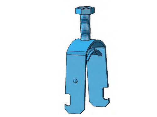 1" EMT & 3/4" RIGIDONE PIECE STRUT CLAMP (COBRA CLAMP) ZINC