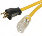 7.6M 25' HEAVY DUTY 12/3 SJTW LIGHTED - SINGLE RECEPTACLE - YELLOW