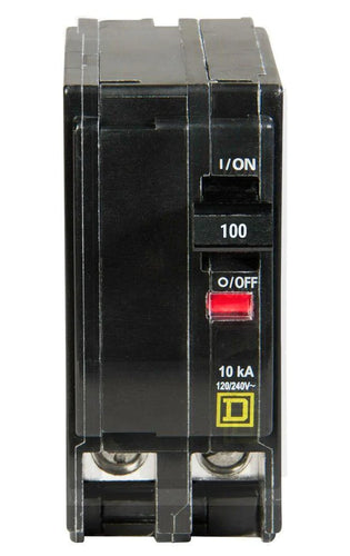 SQUARE D MINI CIRCUIT BREAKER 100A 2 POLE PLUG IN MOUNT QO2100 TYPE QO