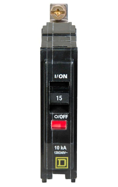 SQUARE D MINI CIRCUIT BREAKER 15A 1 POLE BOLT ON MOUNT QOB115 TYPE QOB