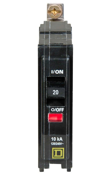 SQUARE D MINI CIRCUIT BREAKER 20A 1 POLE BOLT ON MOUNT QOB120 TYPE QOB