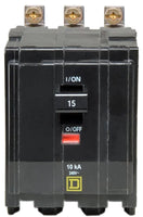 SQUARE D MINI CIRCUIT BREAKER 15A 3 POLE BOLT ON MOUNT QOB315 TYPE QOB