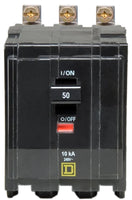 SQUARE D MINI CIRCUIT BREAKER 50A 3 POLE BOLT ON MOUNT QOB350 TYPE QOB
