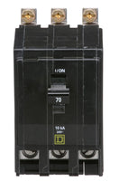 SQUARE D MINI CIRCUIT BREAKER 70A 3 POLE BOLT ON MOUNT QOB370 TYPE QOB