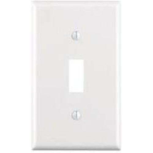 SINGLE MID SIZE TOGGLE SWITCH PLATE - WHITE-VISTA-VISTA-Default-Covalin Electrical Supply