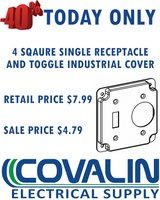 4S SINGLE RECEPTACLE / TOGGLE INDUSTRIAL COVER WITH CRUSHED CORNER