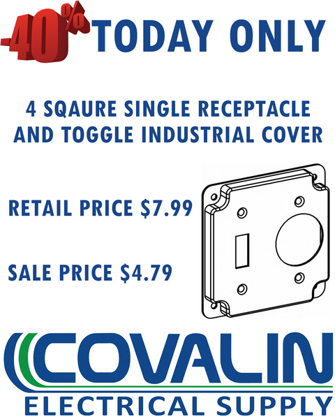 4S SINGLE RECEPTACLE / TOGGLE INDUSTRIAL COVER WITH CRUSHED CORNER