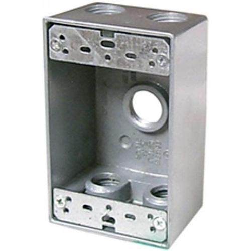 WEATHERPROOF METAL FS BOX 5 X 1/2'' HOLES - GREY-VISTA-VISTA-Default-Covalin Electrical Supply