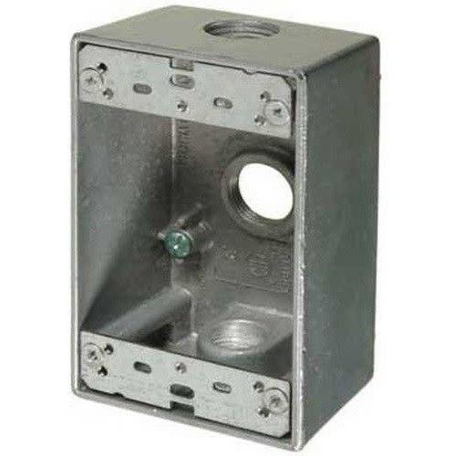 WEATHERPROOF METAL FS BOX 5 X 3/4'' HOLES - GREY-VISTA-VISTA-Default-Covalin Electrical Supply