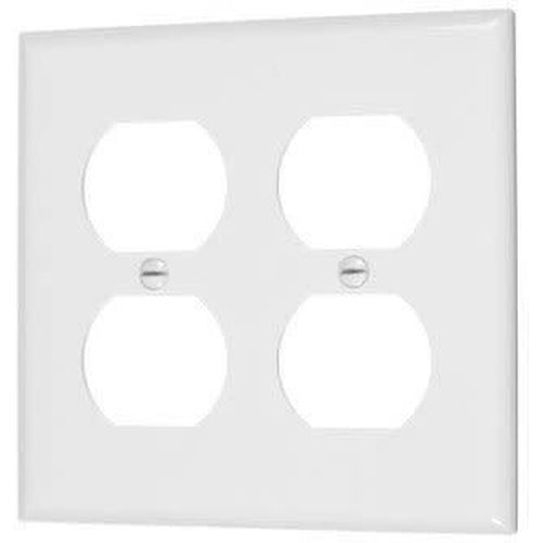 VISTA 2-GANG DUPLEX OUTLET PLATE - WHITE-VISTA-VISTA-Default-Covalin Electrical Supply