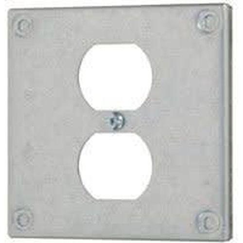 8365 - 4'' SQUARE - SINGLE DUPLEX OUTLET - RAISED 3/8''-VISTA-VISTA-Default-Covalin Electrical Supply