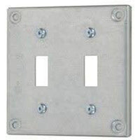 8367 - 4'' SQUARE - DOUBLE TOGGLE COVER - RAISED 3/8''-VISTA-VISTA-Default-Covalin Electrical Supply