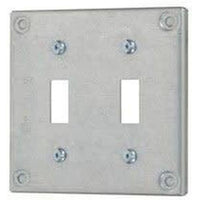 8367 - 4'' SQUARE - DOUBLE TOGGLE COVER - RAISED 3/8''-VISTA-VISTA-Default-Covalin Electrical Supply