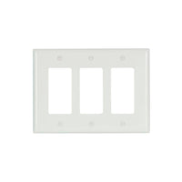 EATON THREE GANG DECORATIVE WHITE WALLPLATE