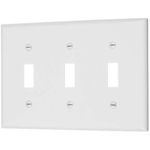 VISTA 3-GANG TOGGLE SWITCH PLATE - WHITE-VISTA-VISTA-Default-Covalin Electrical Supply