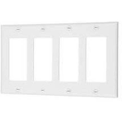  VISTA 4-GANG DECORATIVE PLATE - WHITE-VISTA-VISTA-Default-Covalin Electrical Supply 