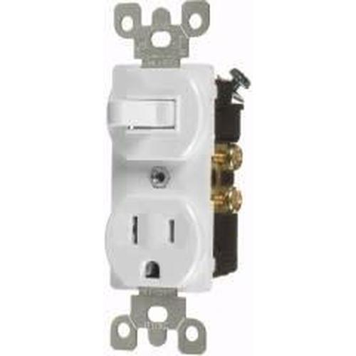 15A COMBINATION TOGGLE SWITCH & OUTLET - S.P. - WHITE-VISTA-VISTA-Default-Covalin Electrical Supply