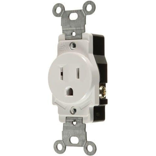 15A/125V SINGLE STANDARD OUTLET - WHITE-VISTA-VISTA-Default-Covalin Electrical Supply