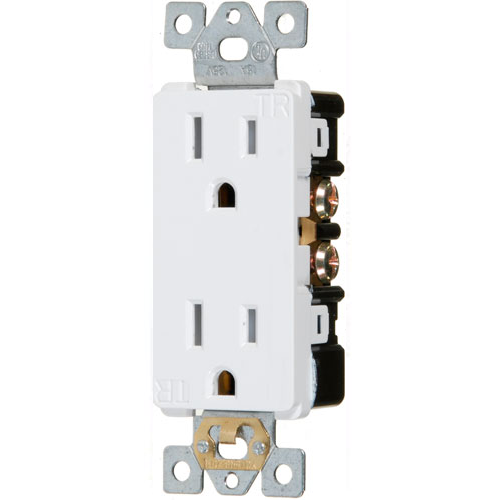 VISTA 15A 125V DECORATIVE TAMPER RESISTANT RECEPTACLE - WHITE