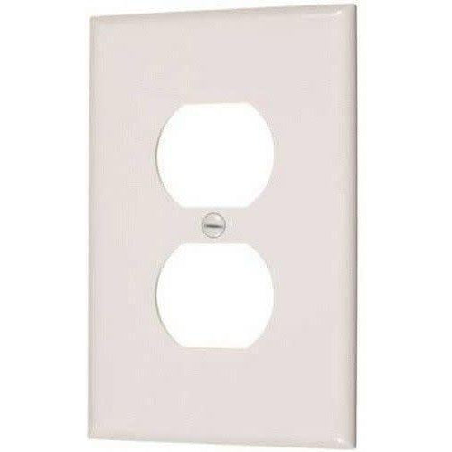SINGLE MID SIZE DUPLEX OUTLET PLATE - IVORY-VISTA-VISTA-Default-Covalin Electrical Supply