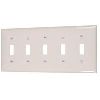 5-GANGTOGGLE SWITCH PLATE - WHITE-VISTA-VISTA-Default-Covalin Electrical Supply