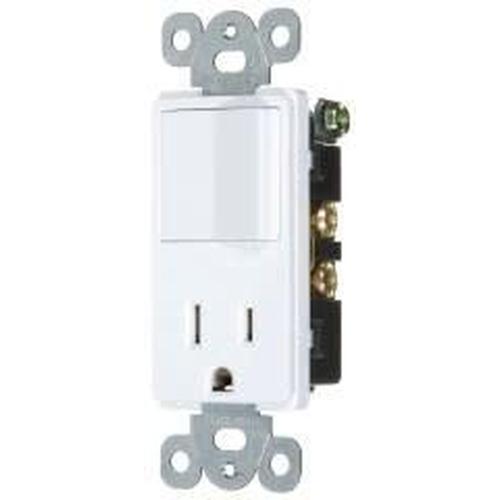 15A COMBINATION DECORATOR SWITCH & OUTLET - S.P. - WHITE-VISTA-VISTA-Default-Covalin Electrical Supply