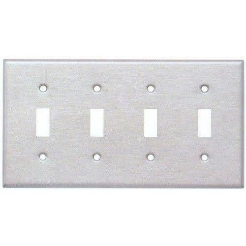 4-GANG TOGGLE PLATE #430 S.S GRADE-VISTA-VISTA-Default-Covalin Electrical Supply