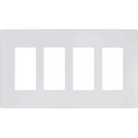 VISTA 4-GANG SCREWLESS DECORATIVE PLATE - WHITE-VISTA-VISTA-Default-Covalin Electrical Supply