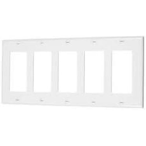  VISTA 5-GANG DECORATIVE PLATE - WHITE-VISTA-VISTA-Default-Covalin Electrical Supply 