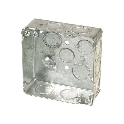 52151-K - 4 X 4 X 1 1/2 - SQUARE SHALLOW JUNCTION BOX W/KNOCK OUTS