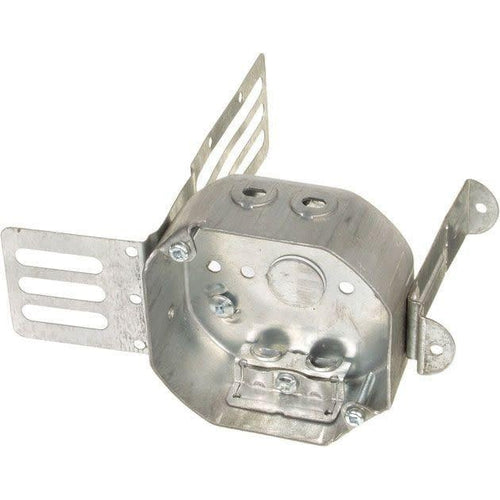 54151-LSSAX OCTAGON BOX W/WRAPAROUND BRACKET & CLAMPS 1-1/2'' D X 4''-ORTECH-CROWN DISTRIBUTION-Default-Covalin Electrical Supply