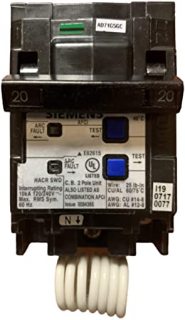SIEMENS 2 POLE 20A PUSH-IN ARC-FAULT CIRCUIT BREAKER Q220AFC